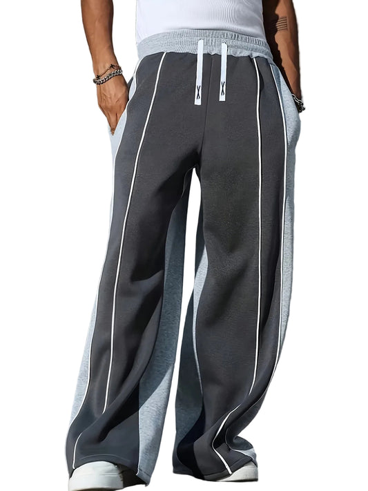 Men's Two-Toned Wide-Leg Sweatpants
