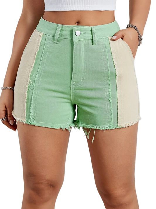 Women's Two-Toned High-Waisted Shorts